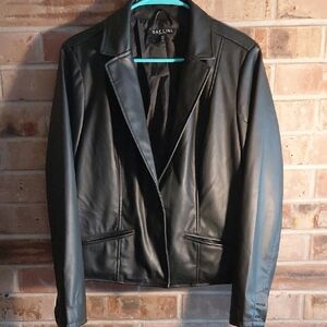Baccini Black Faux Leather Blazer Jacket